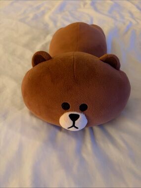 Line Friends Brown bear lying plush toy pillow